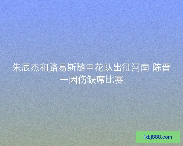 朱辰杰和路易斯随申花队出征河南 陈晋一因伤缺席比赛